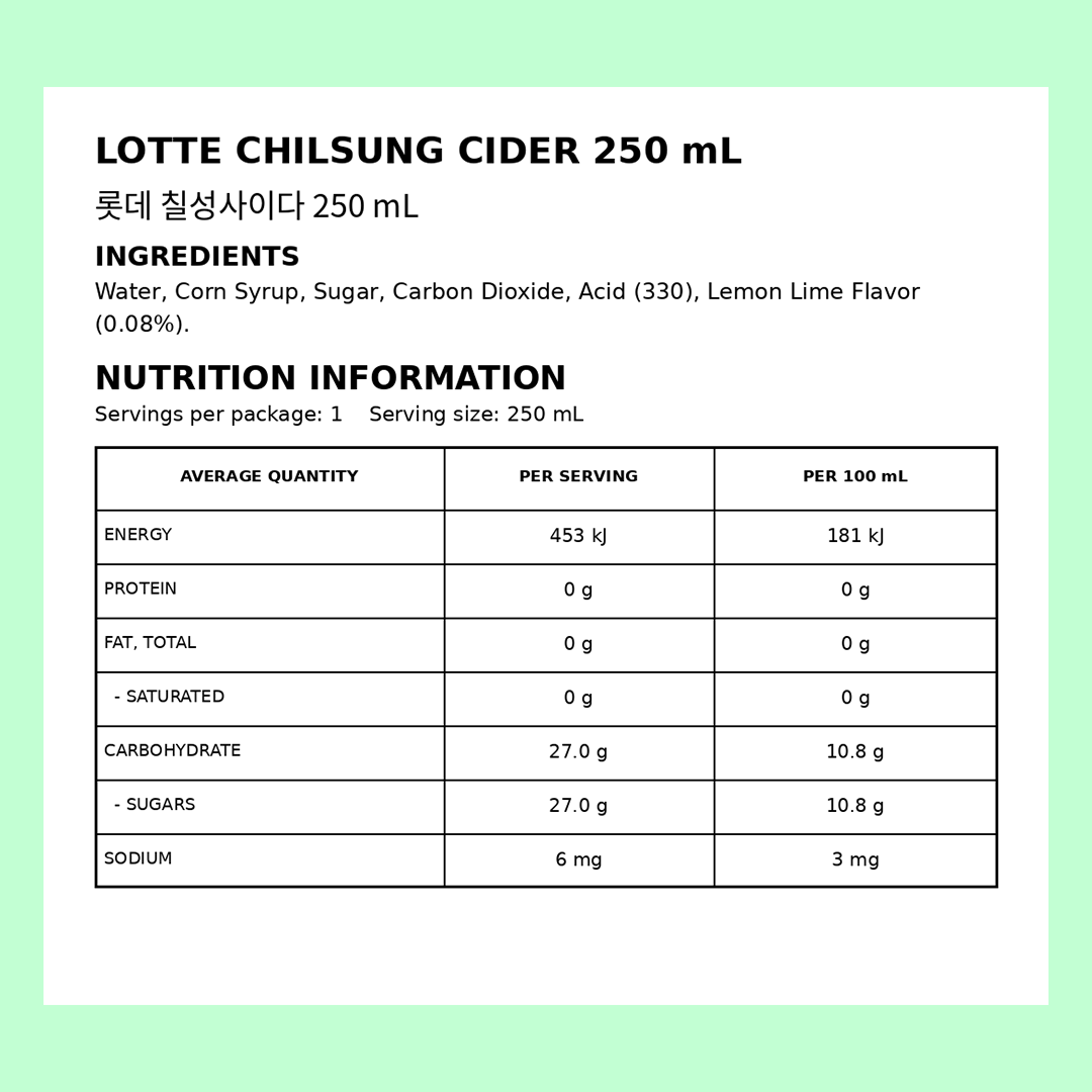 LT Chilsung Cider CAN 250ml thumbnail 2