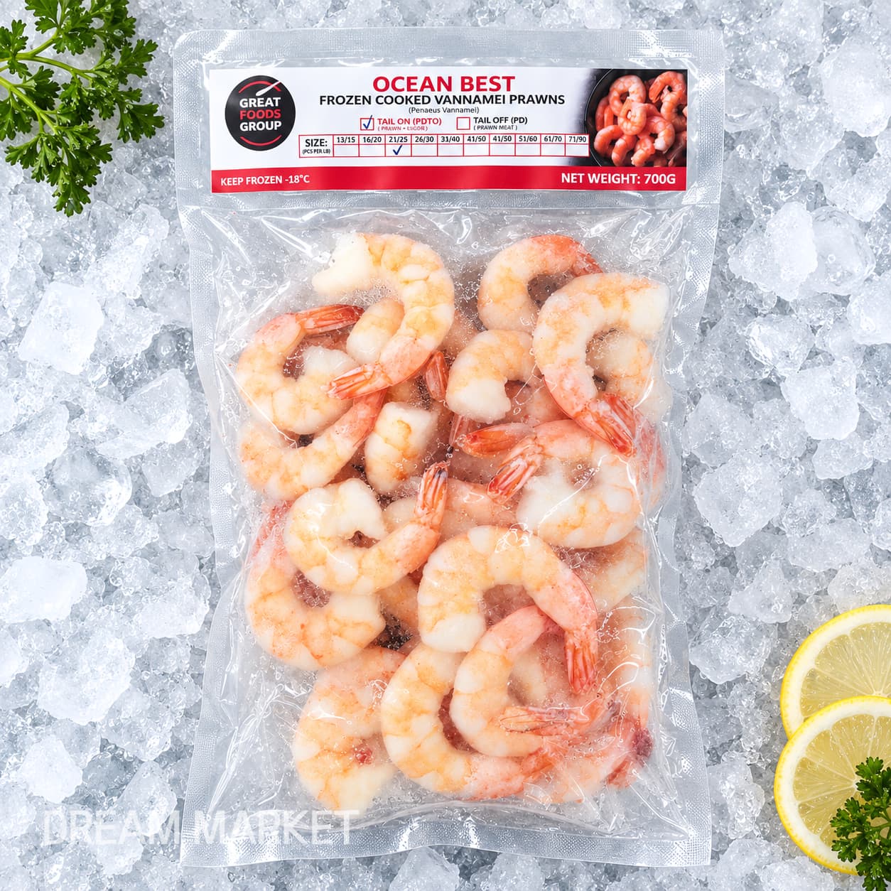 O/B Cooked Prawn 21/25 700g