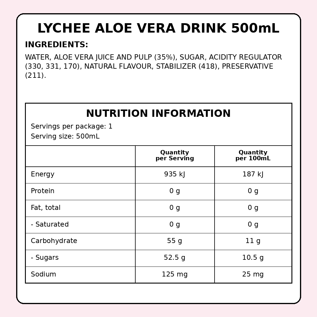 Aloe Vera Lychee 500ml thumbnail 2