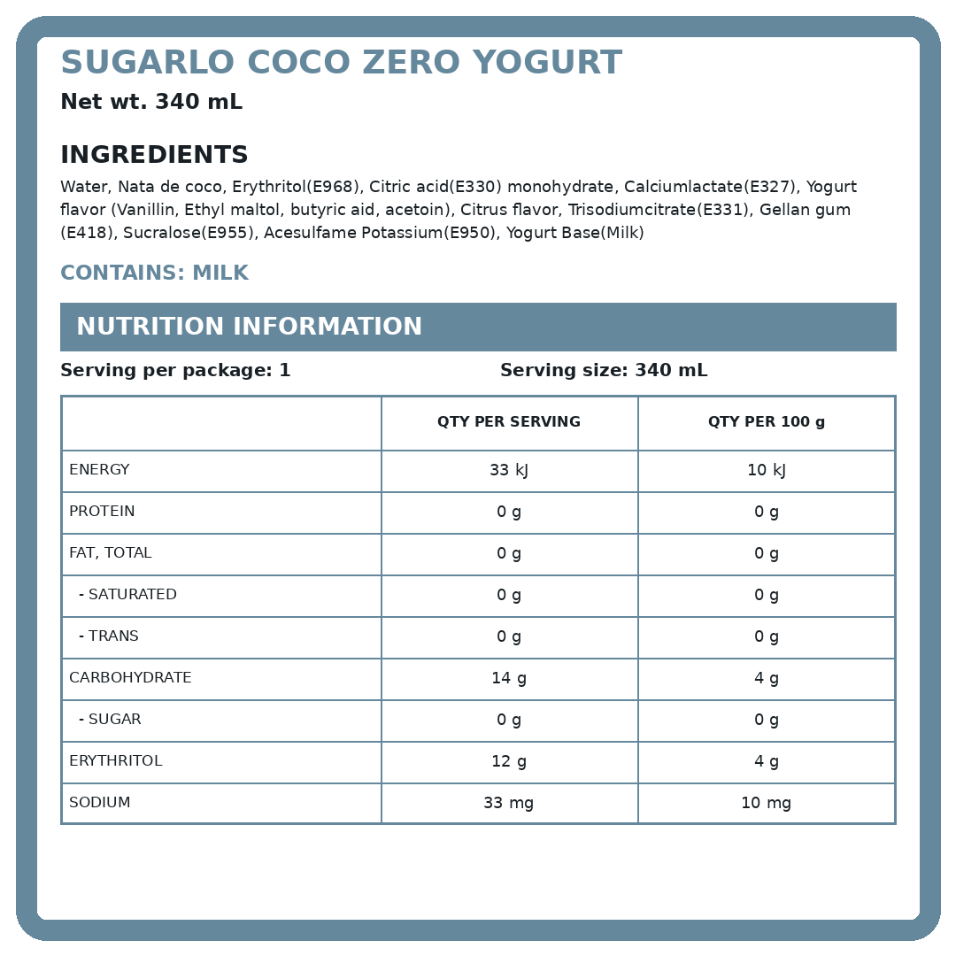 CocoZero Yoghurt 340ml thumbnail 2