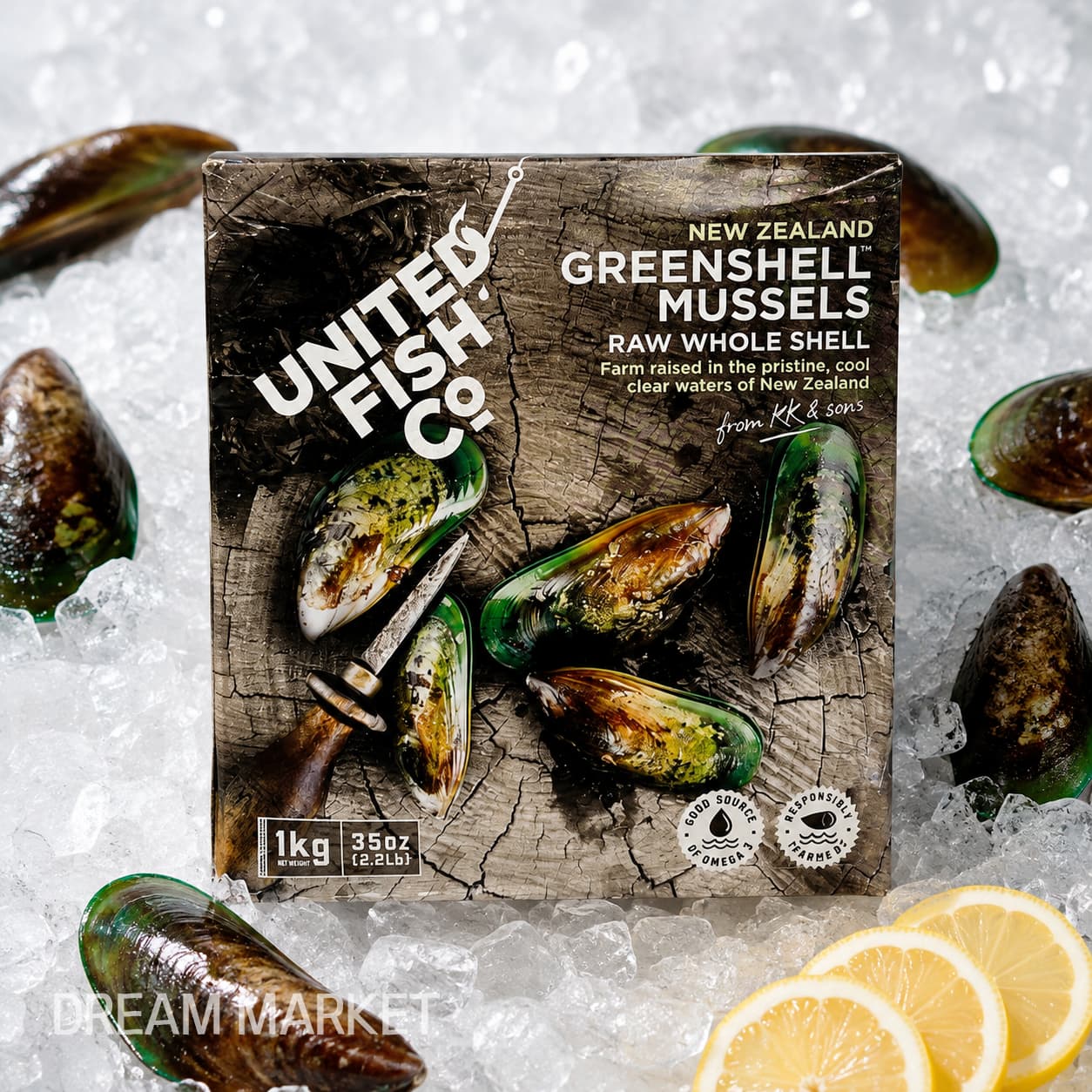 NZ Green Whole Shell Mussels 1kg