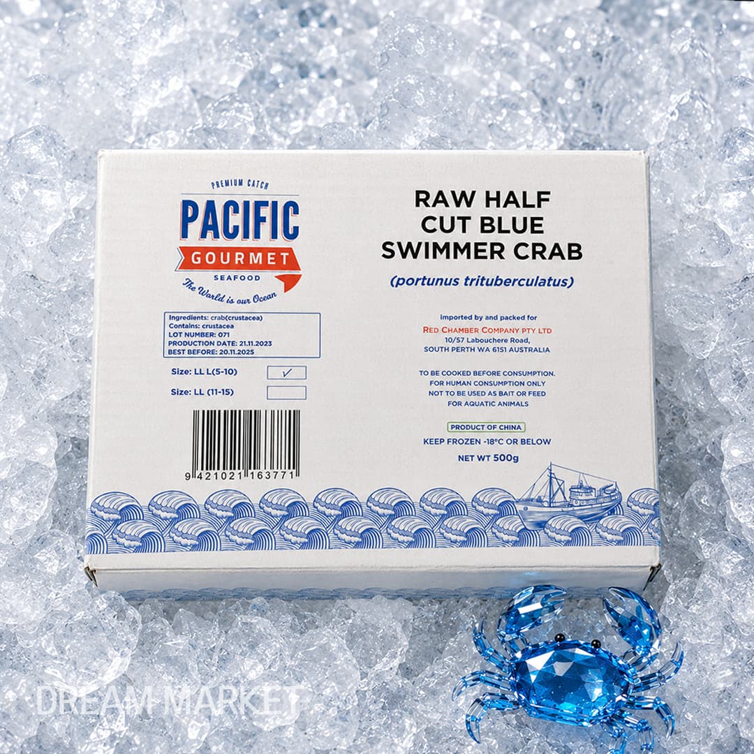 Pacific Gourmet Raw Half Swimmer Crab 500g