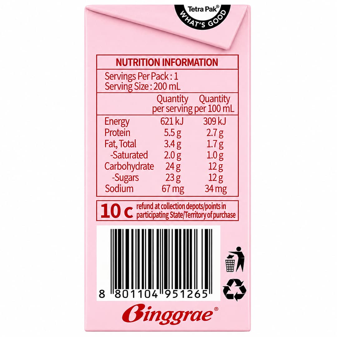 AU Binggrae Strawberry Milk 200ml thumbnail 2