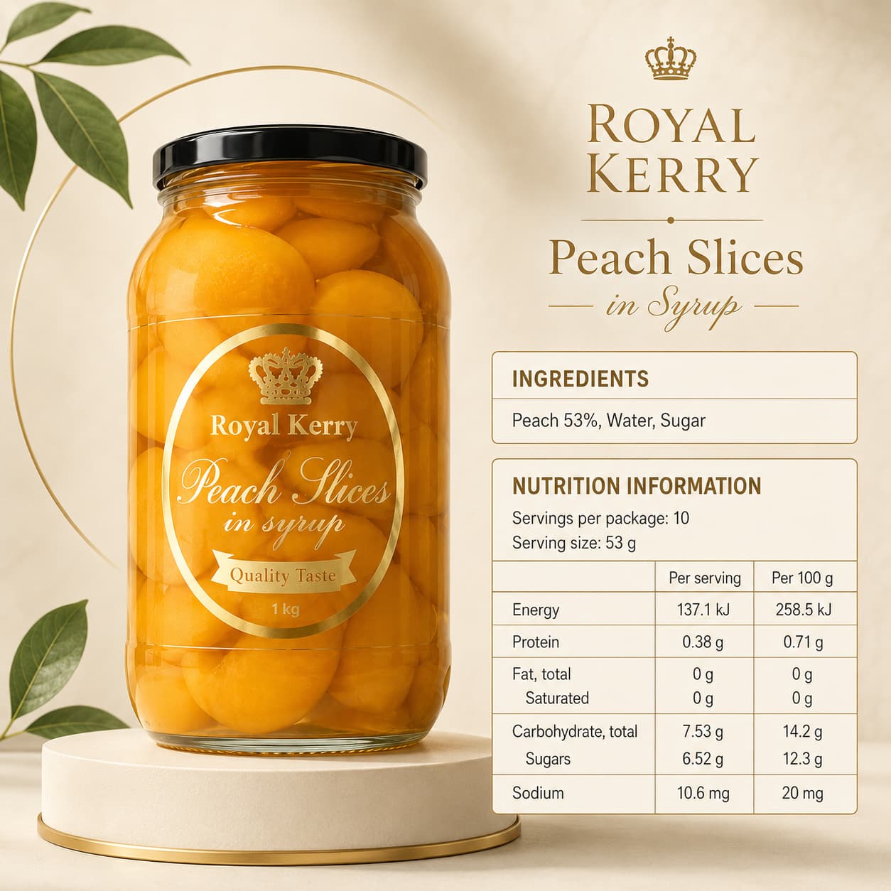 RK Peach Slices in syrup 1kg thumbnail 2
