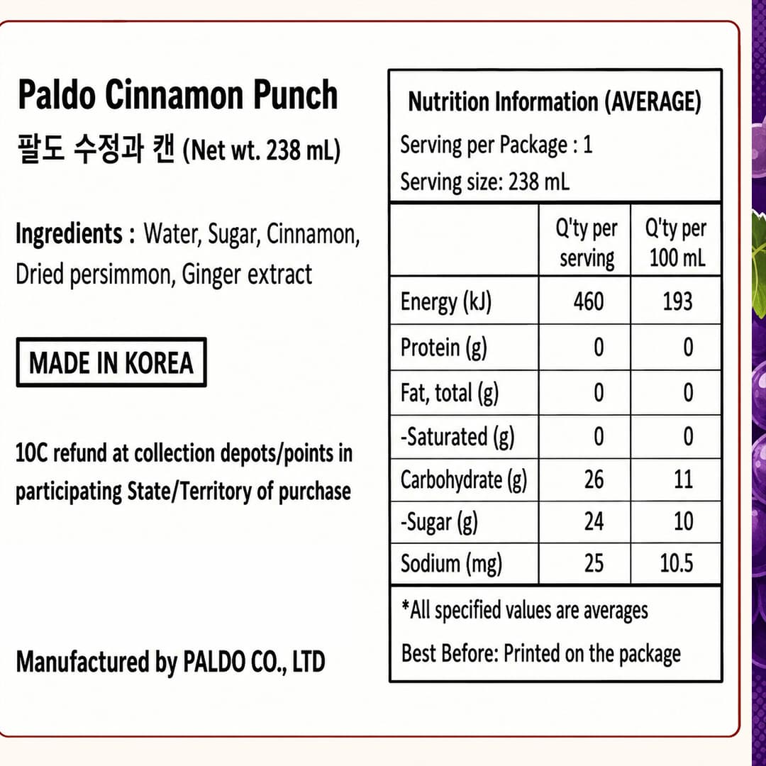 PD Cinnamon Punch (Sujeonggwa) CAN 238ml thumbnail 2