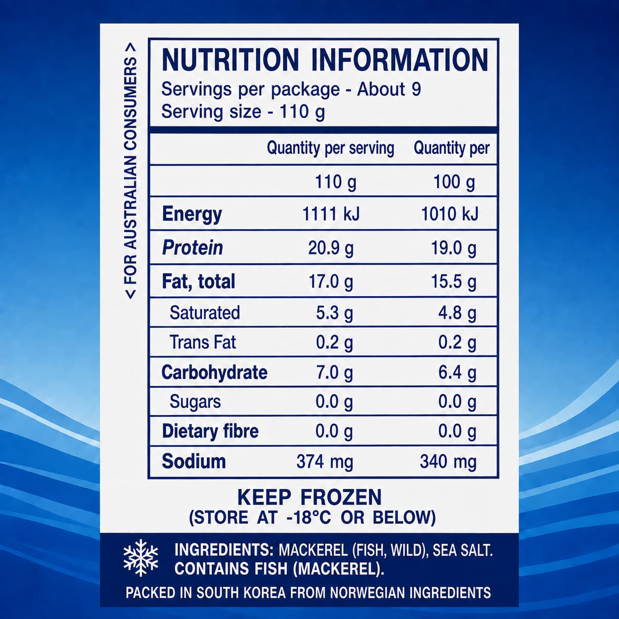 Wang Frozen Mackerel 1kg thumbnail 2