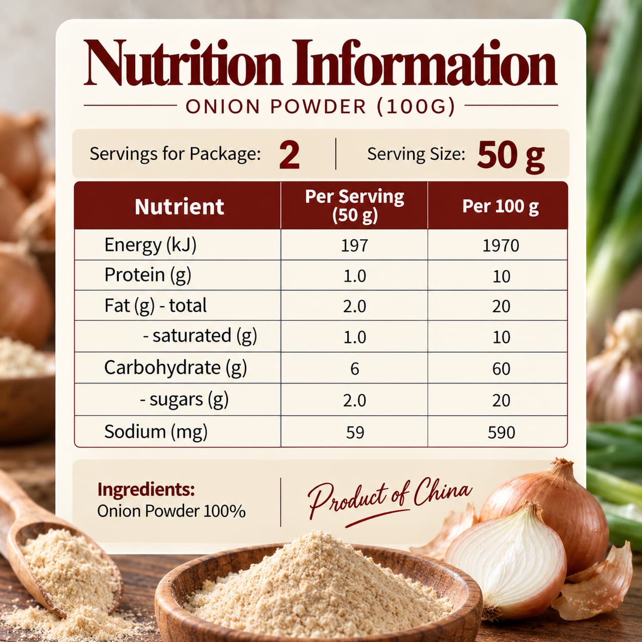 GBW Onion Powder 100g thumbnail 2