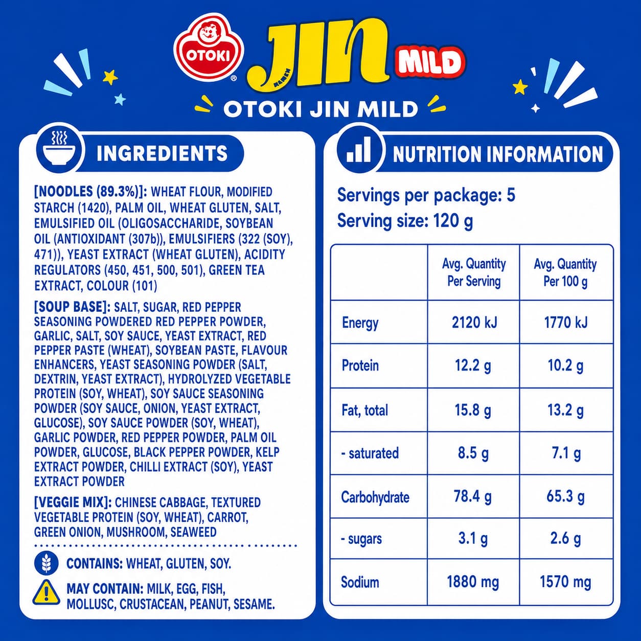OTG Jin Ramen Mild (Multi) 120g*5 thumbnail 3