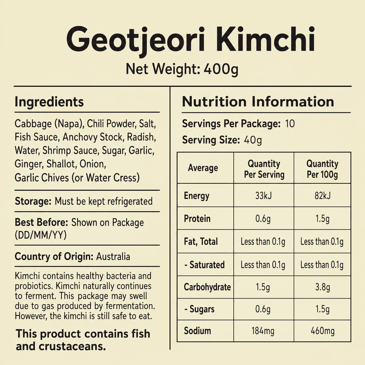 HN Fresh Geotjeori Kimchi 400g thumbnail 2