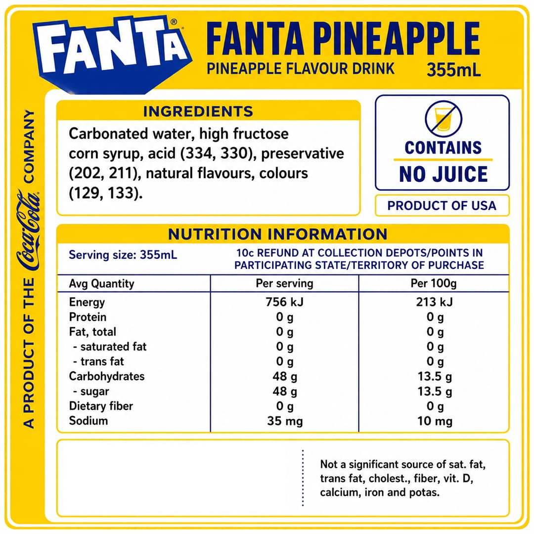 Fanta Pineapple 355ml thumbnail 2