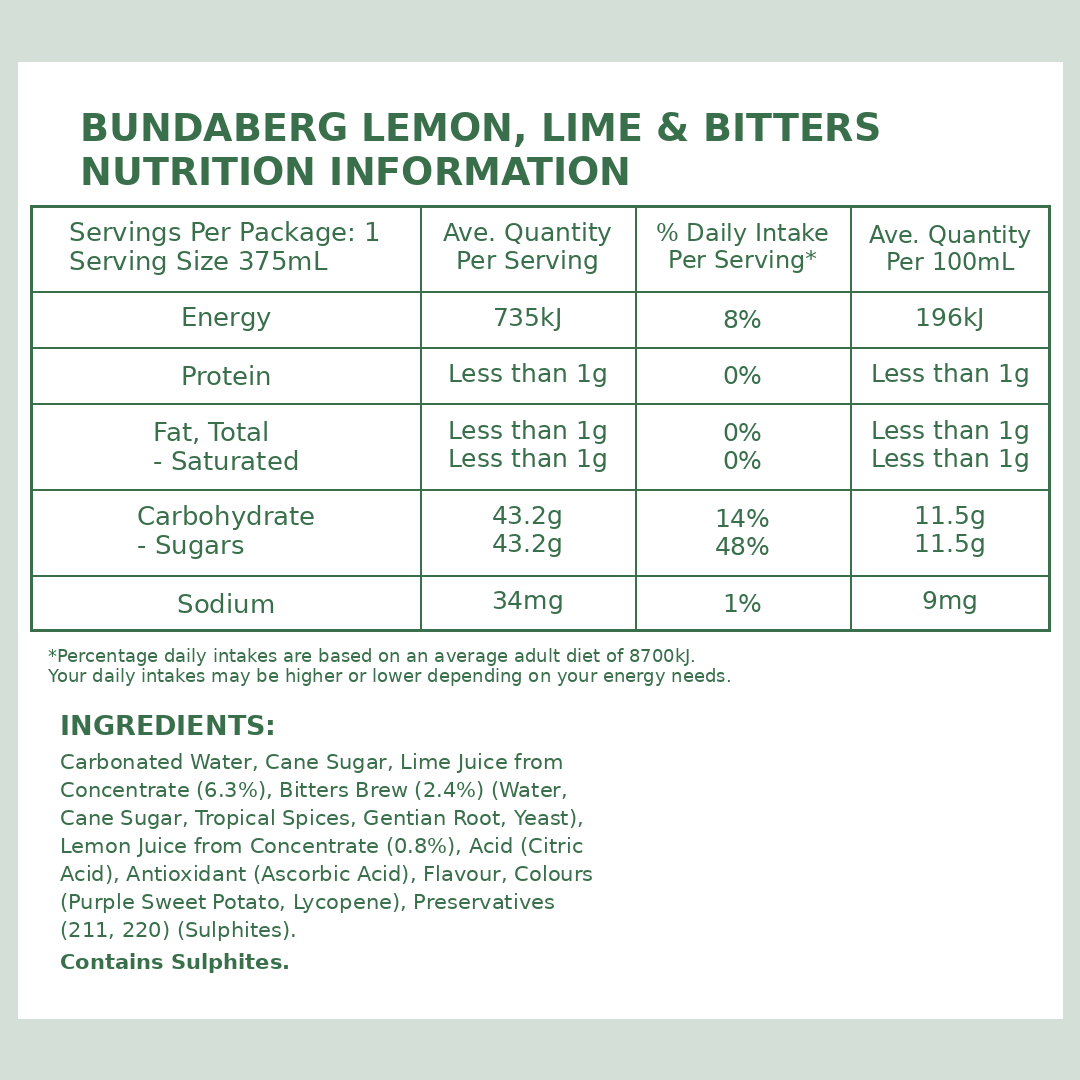 Bundaberg Lemon Lime Bitter 375ml thumbnail 2