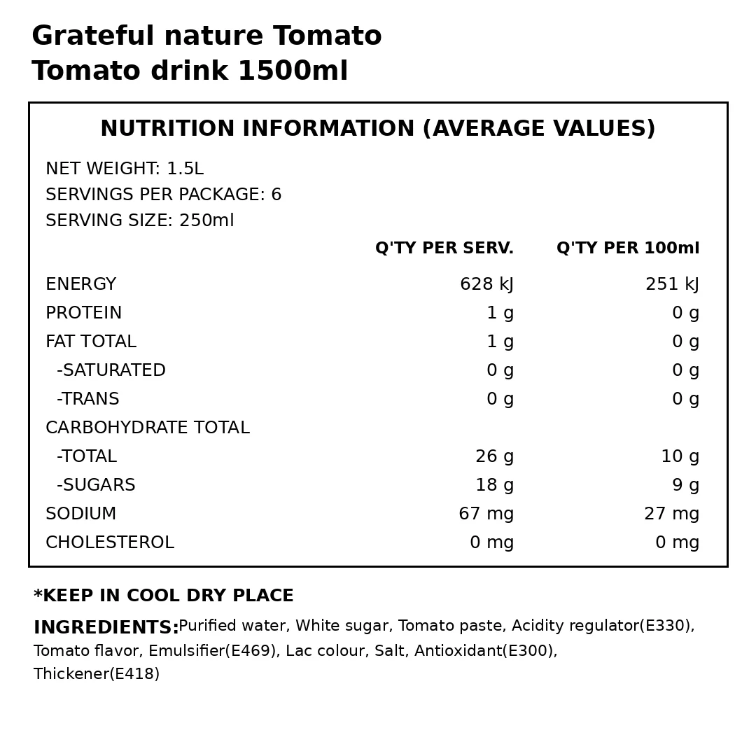WJ Nature Tomato 1.5L thumbnail 2