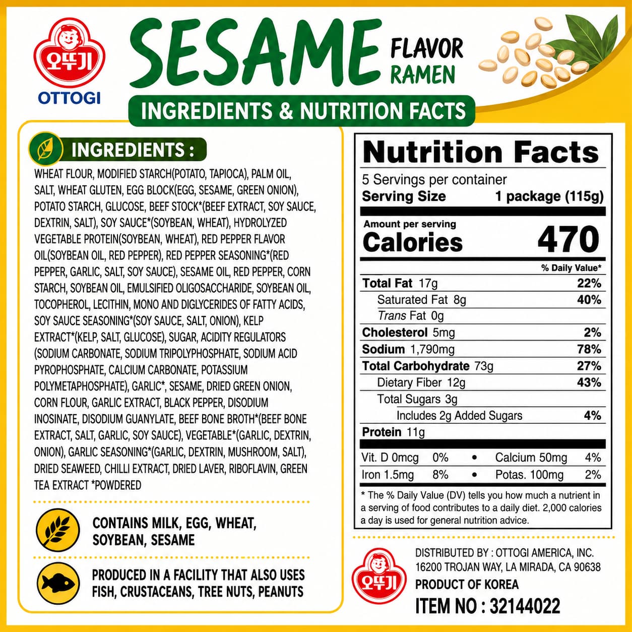 OTG Sesame Ramen (Multi) 115g*5 thumbnail 3