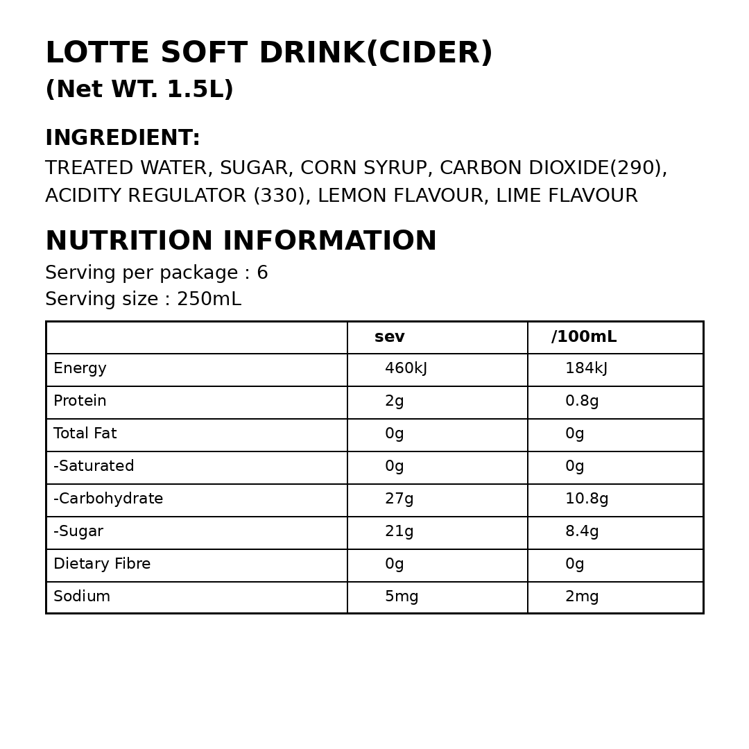 LT Chilsung Cider 1.5L thumbnail 2