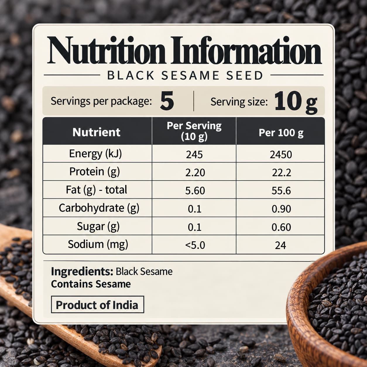 GBW Black Sesame Seed 100g thumbnail 2
