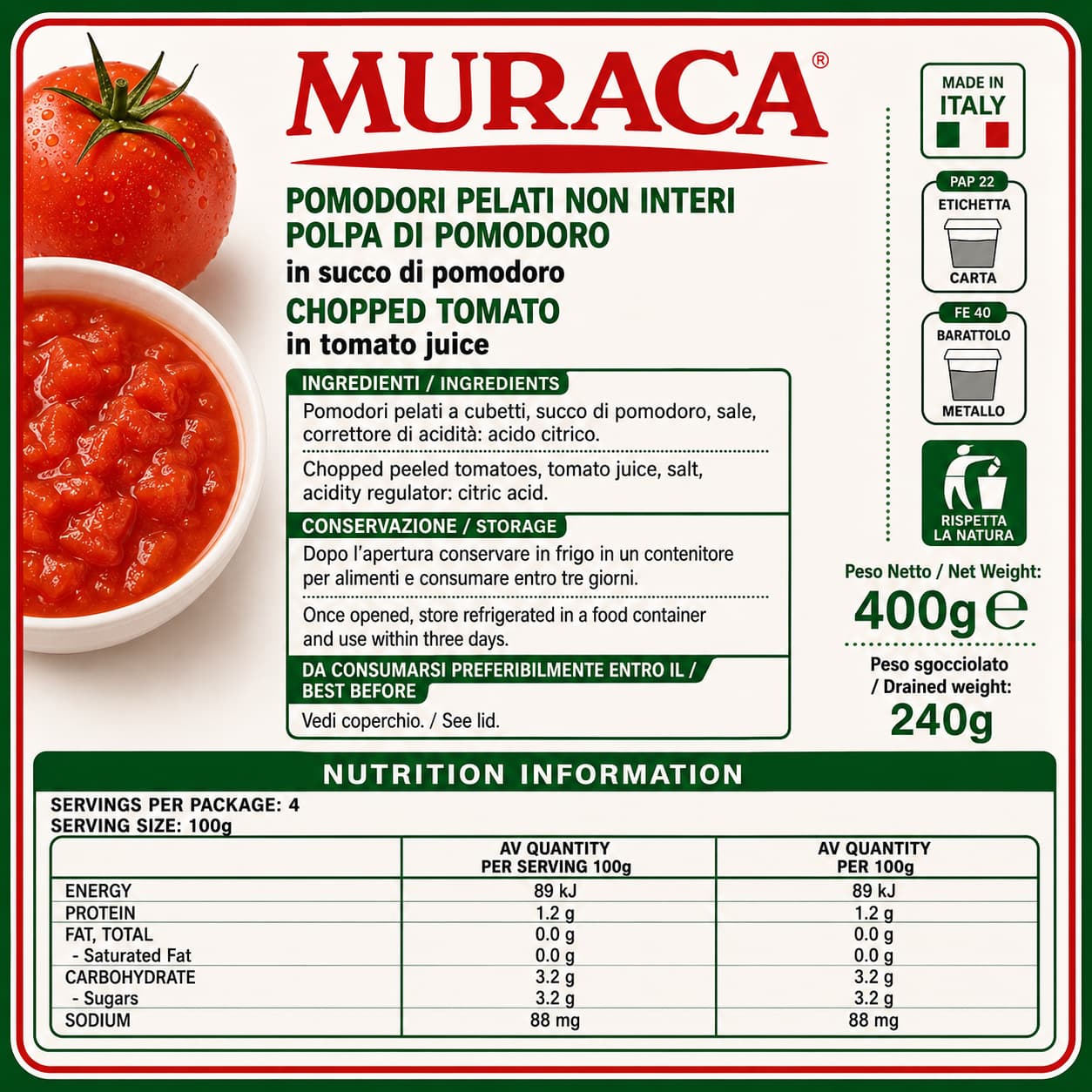 Muraca Polpa Sauce 400g thumbnail 2