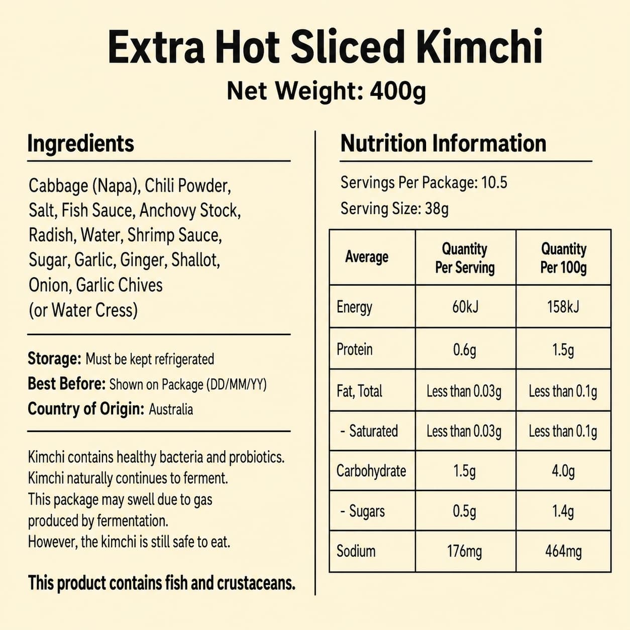 HN Spicy Fire Kimchi 400g thumbnail 2
