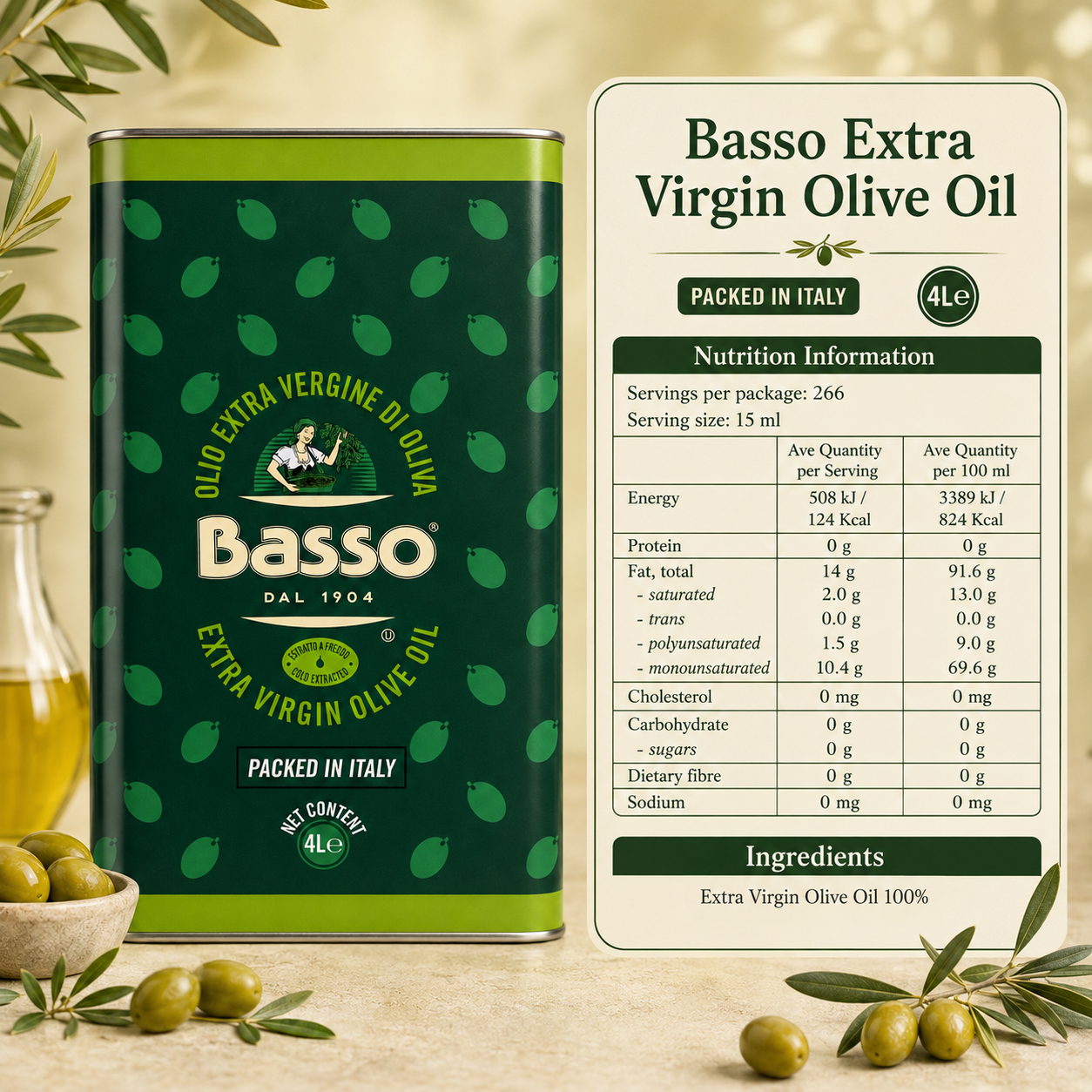 @ Basso Olive Oil 4L thumbnail 2