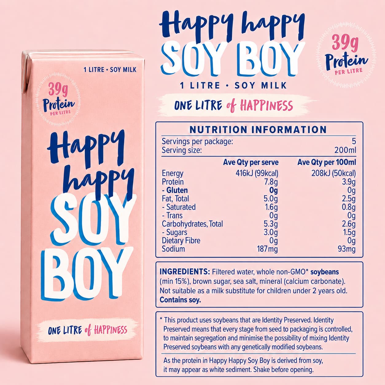HappyHappy Soy Milk 1L thumbnail 2