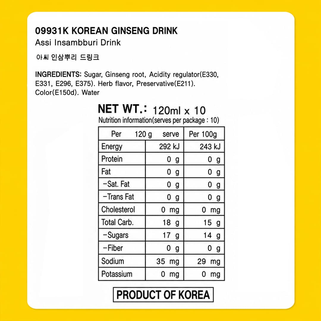 ASSI Ginseng Root Drink 120ml*10 thumbnail 2