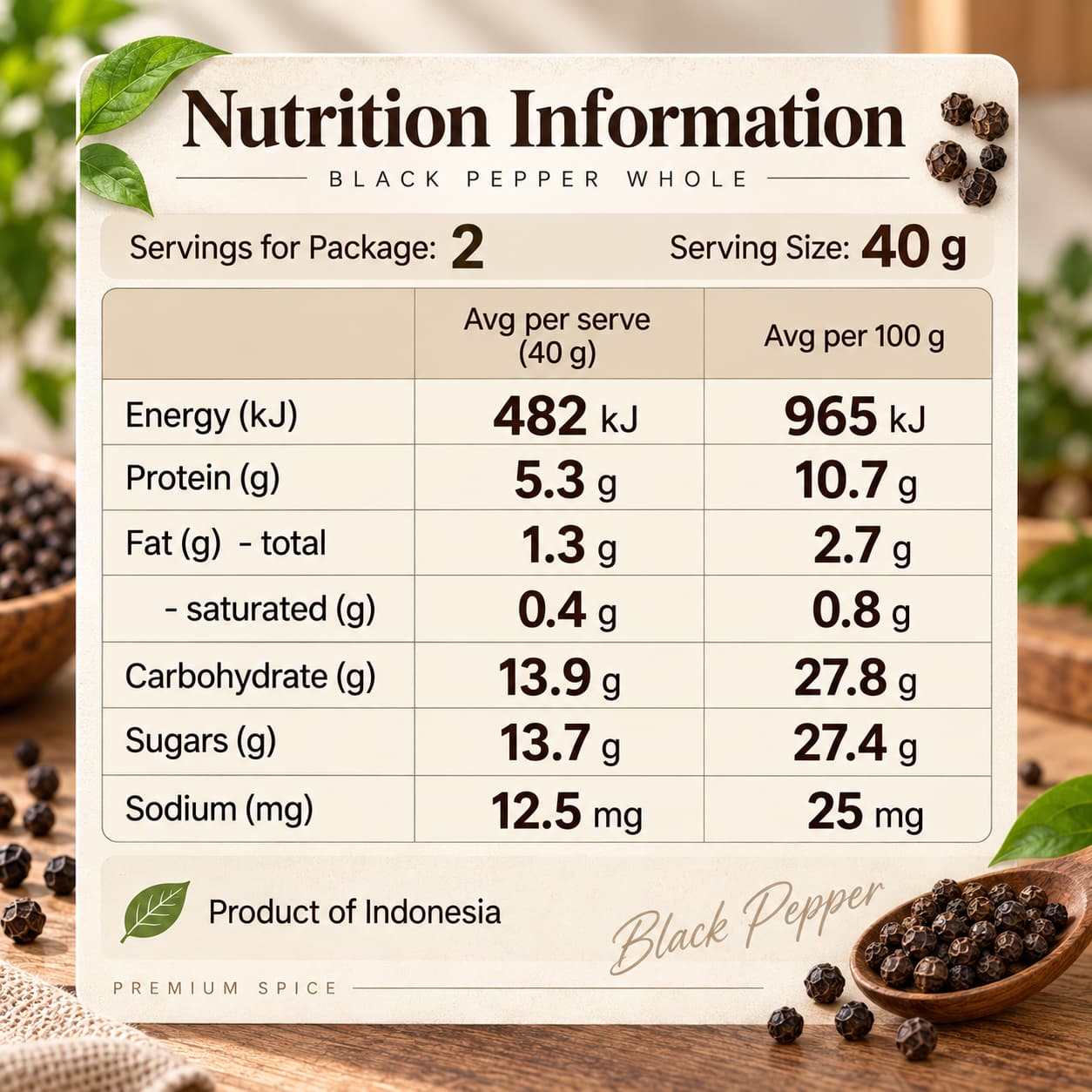 GBW Black Pepper Whole 80g thumbnail 2
