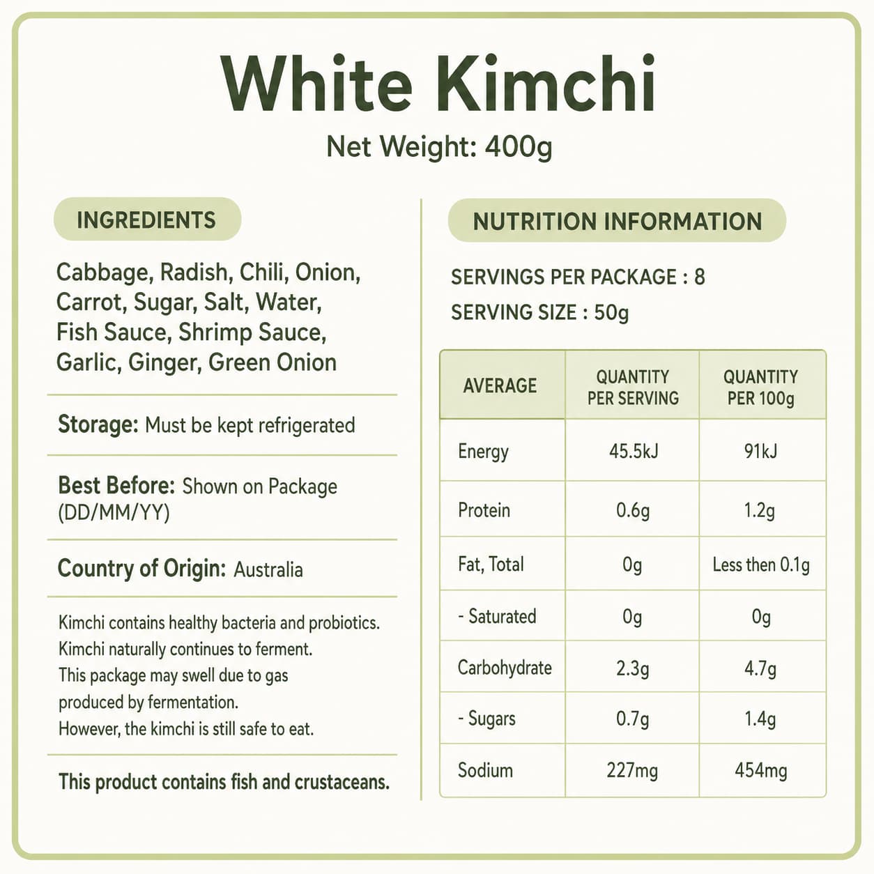 HNWhite Kimchi 400g thumbnail 2