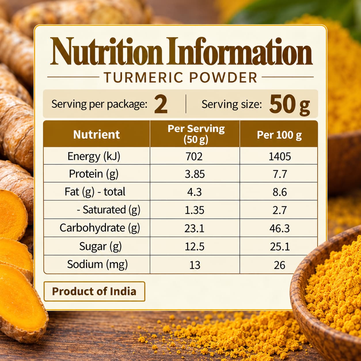 GBW Turmeric Powder 100g thumbnail 2