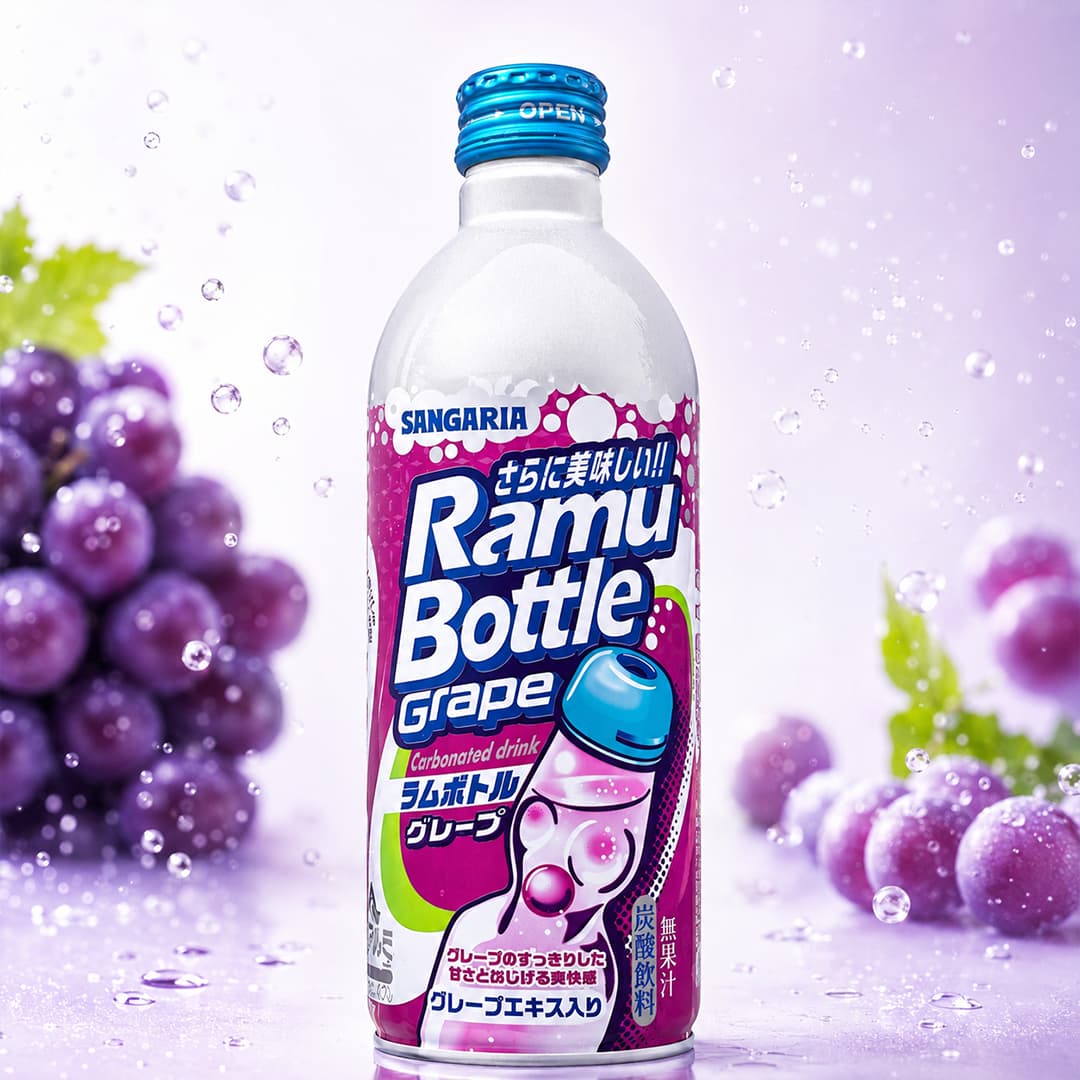 Ramune Grape Bottle 500ml