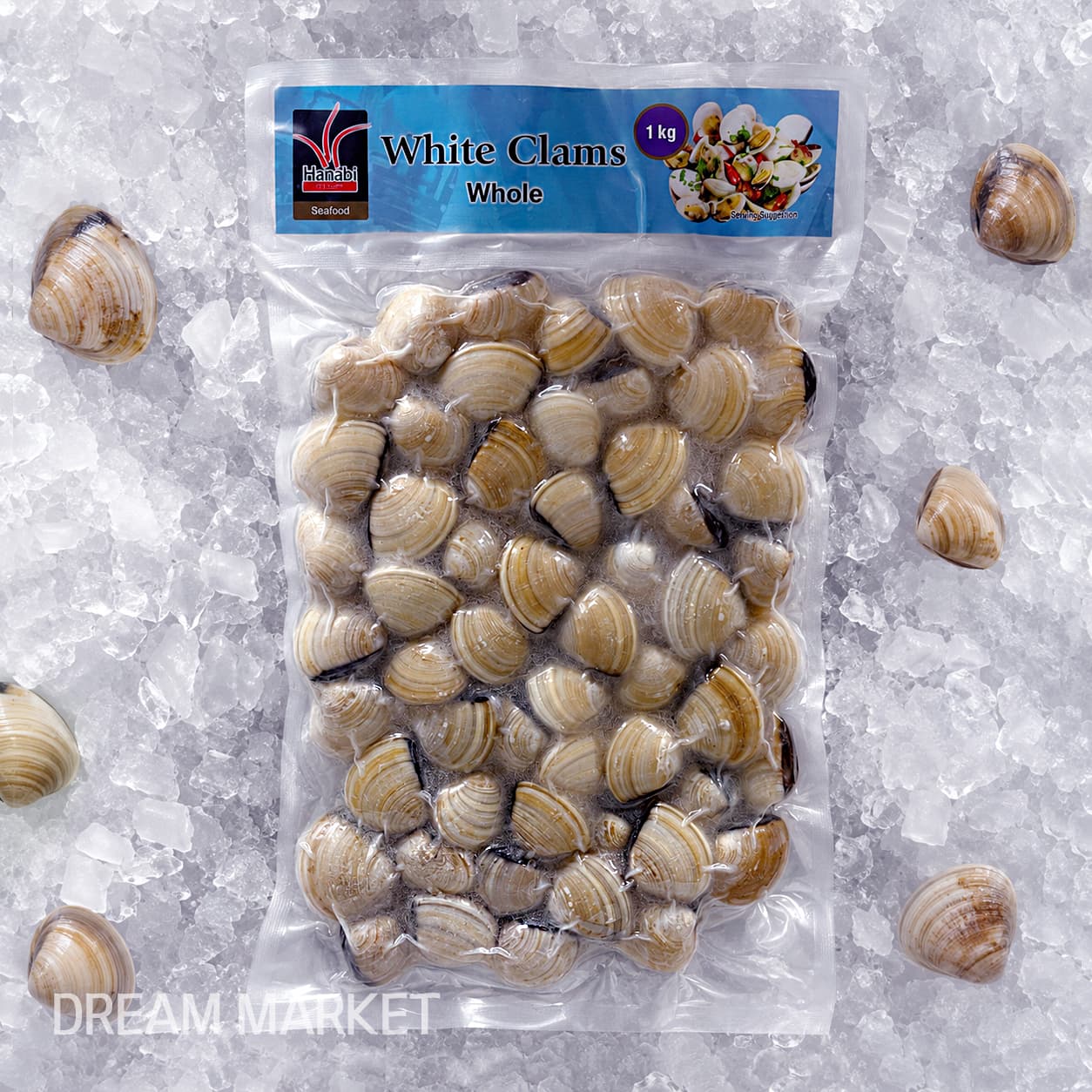 HNB White Clams Whole 1kg