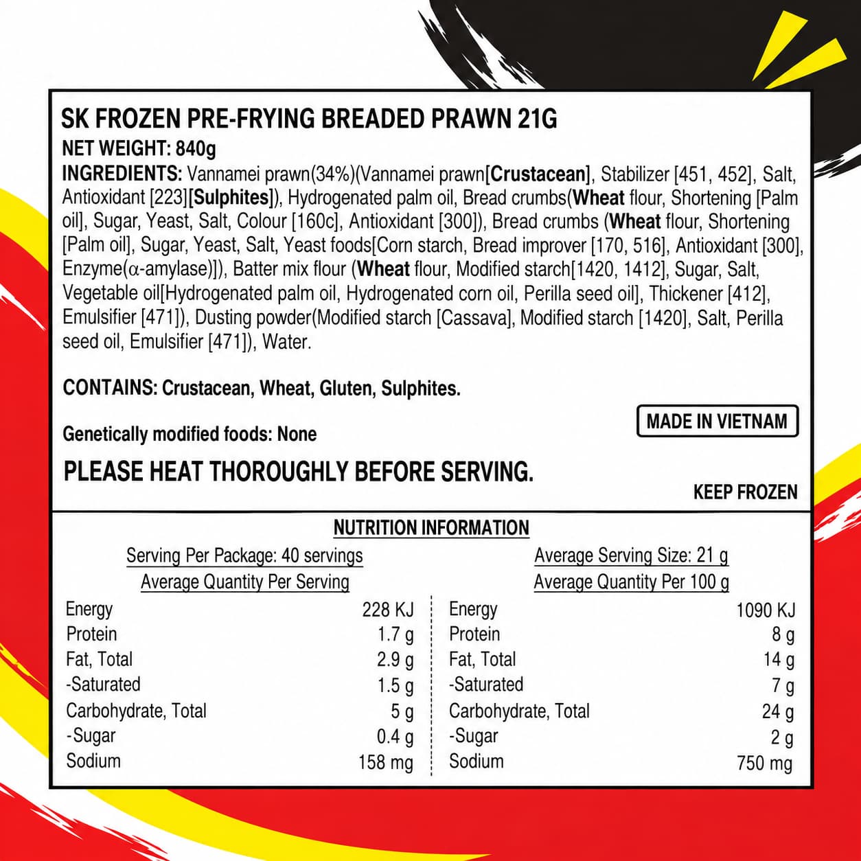 SK Ebi Fry 40pc 840g Breaded Prawn thumbnail 2