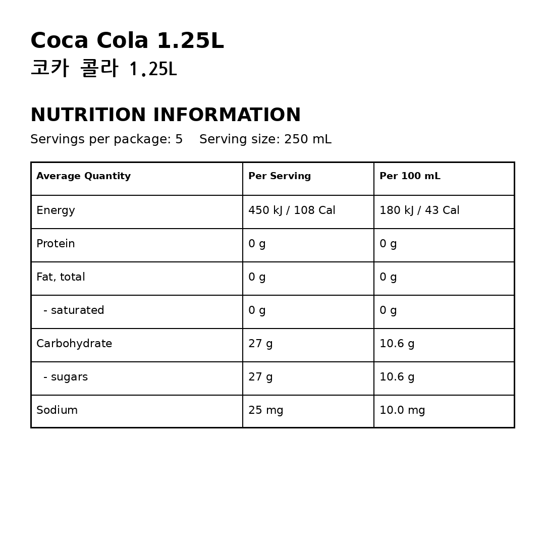 Coca Cola PET 1.25L thumbnail 2