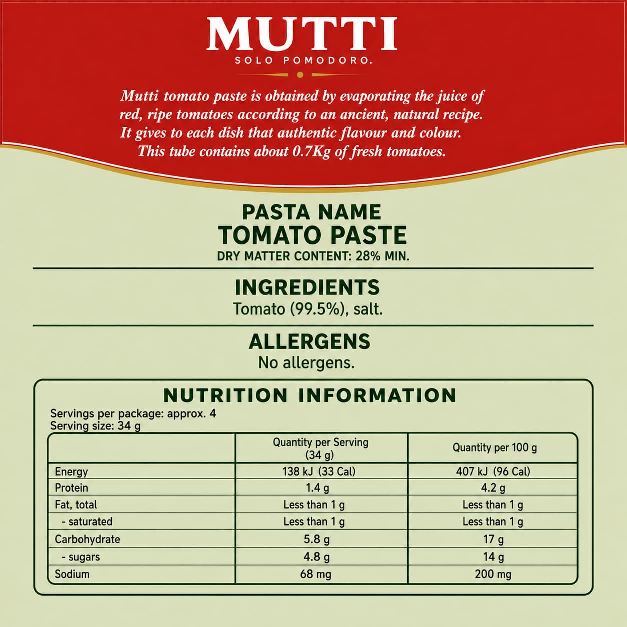 MTT Tomato Paste 130g thumbnail 2