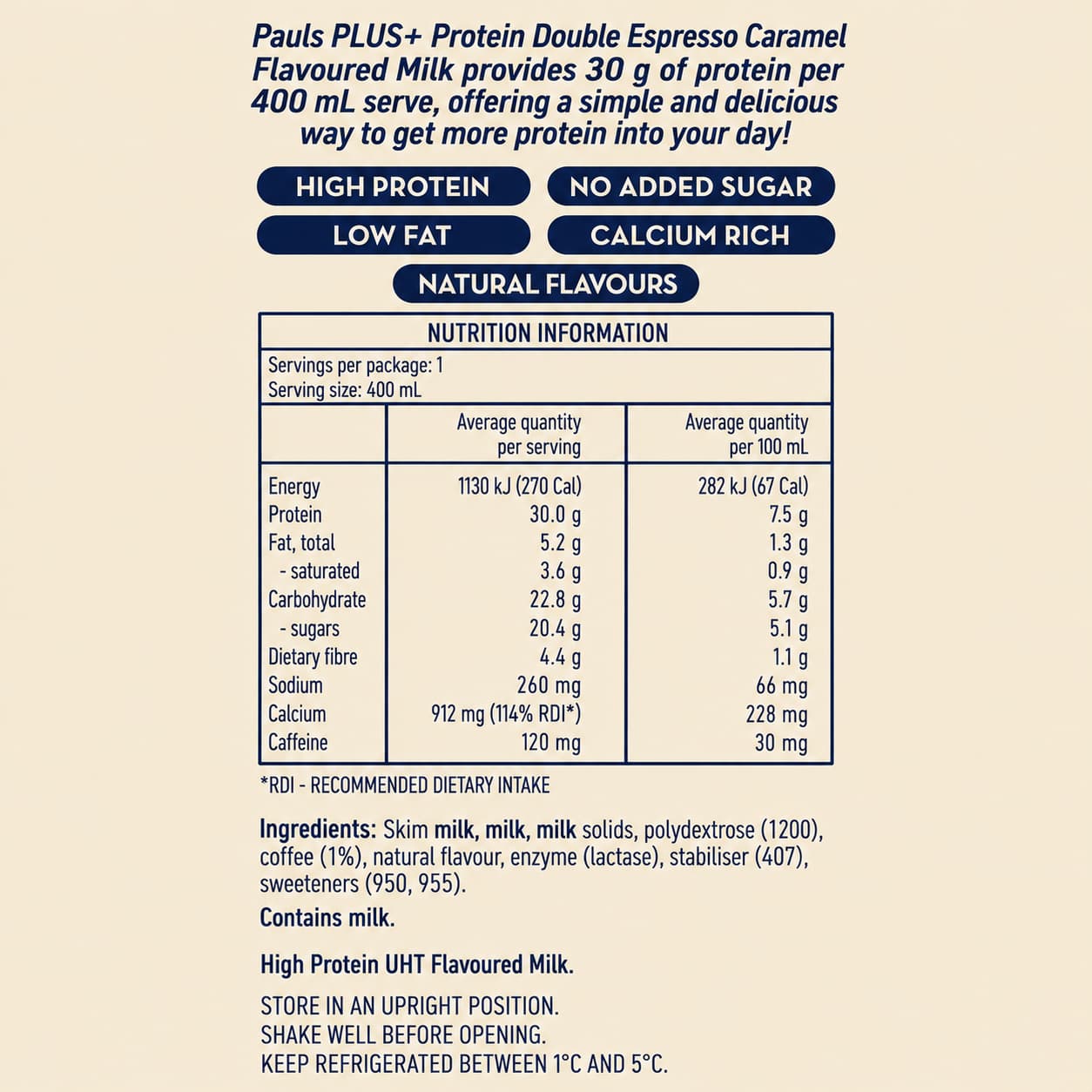 Pauls DB Espresso Caramel Protein 400ml thumbnail 2