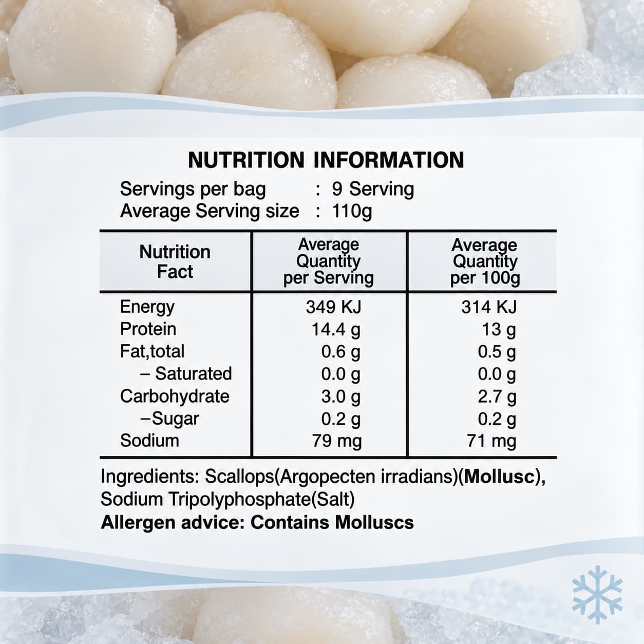 O/Diamond Scallop 30/40 1kg thumbnail 2