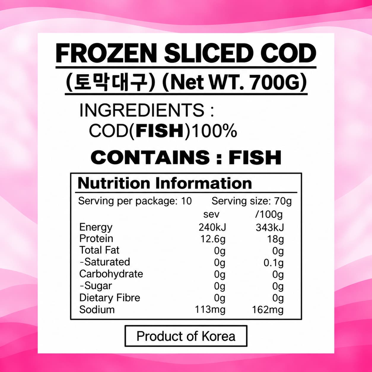 SH FZ Sliced Cod 700g thumbnail 2