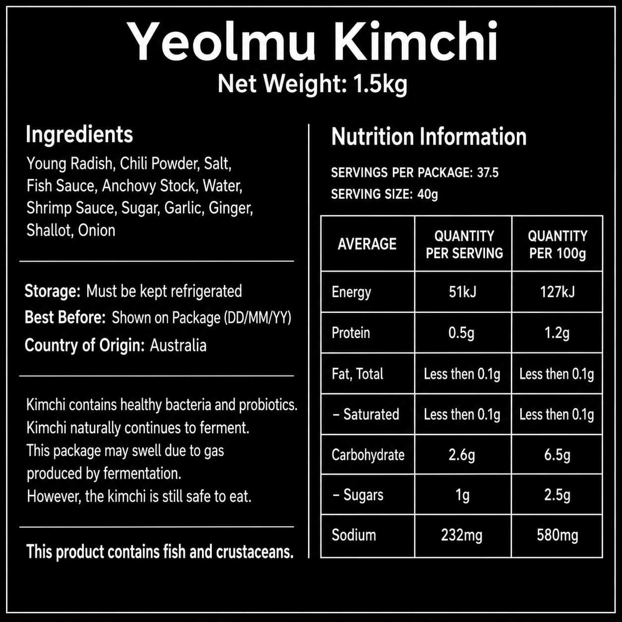 HN Yeolmu Kimchi 1.4kg thumbnail 2
