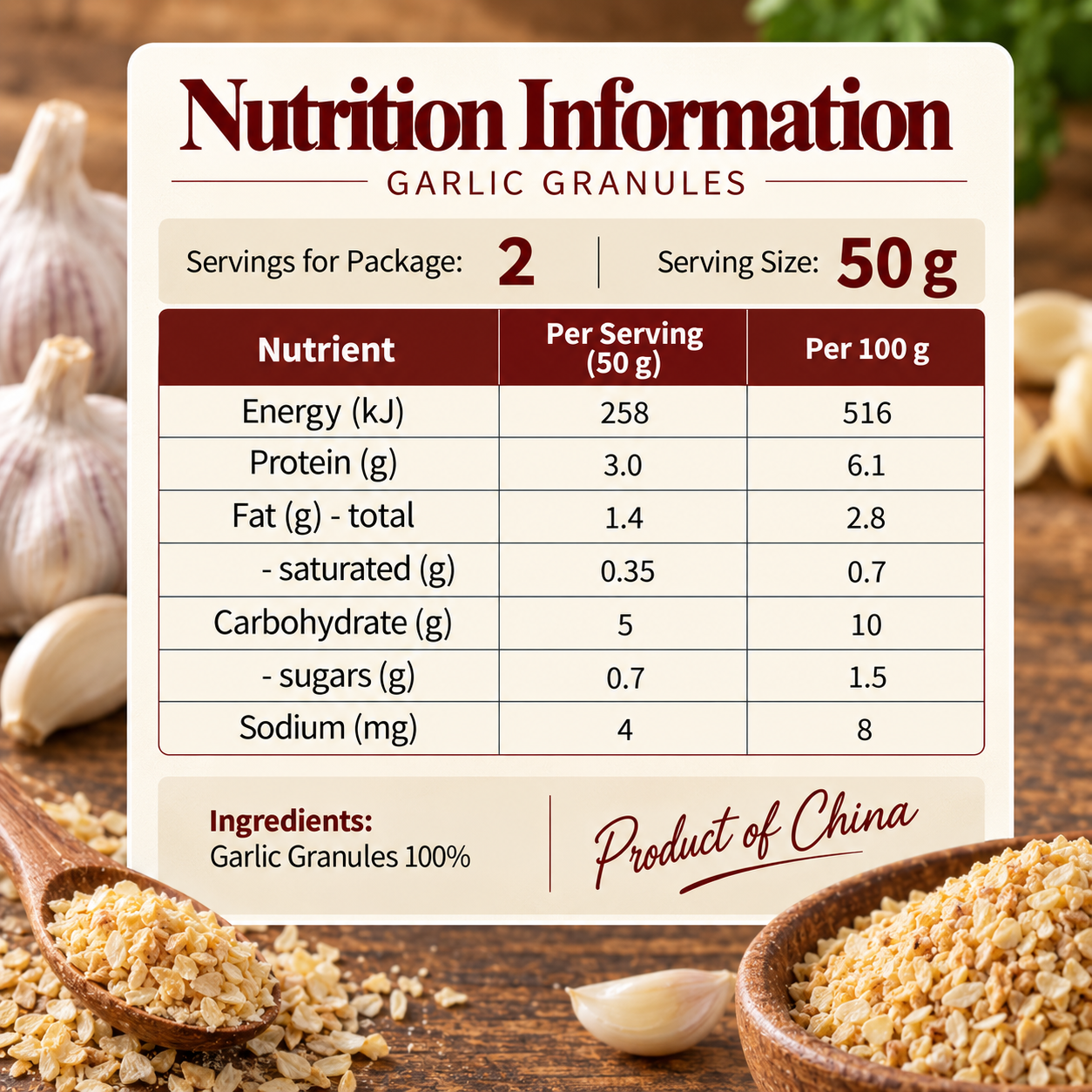 GBW Garlic Granules 100g thumbnail 2
