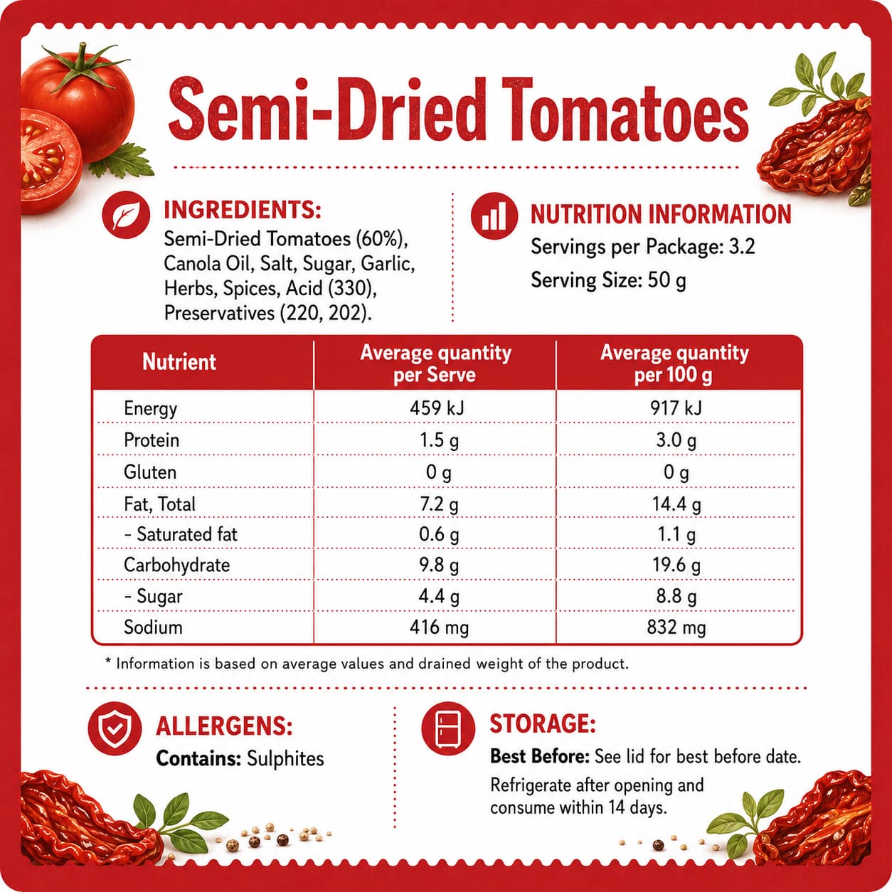 Semi Dried Tomatoes 270g thumbnail 2