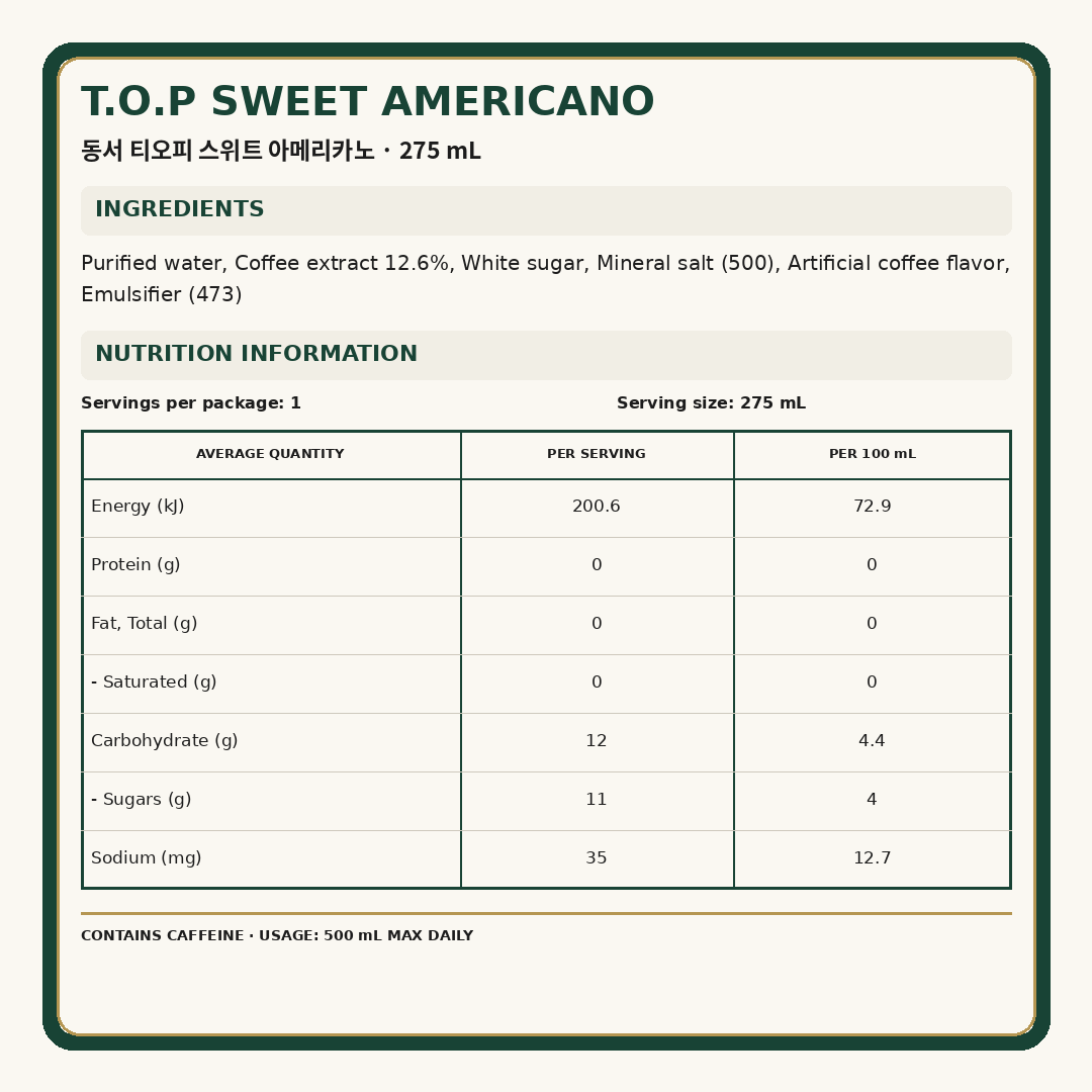 TOP Sweet Americano 275ml thumbnail 2