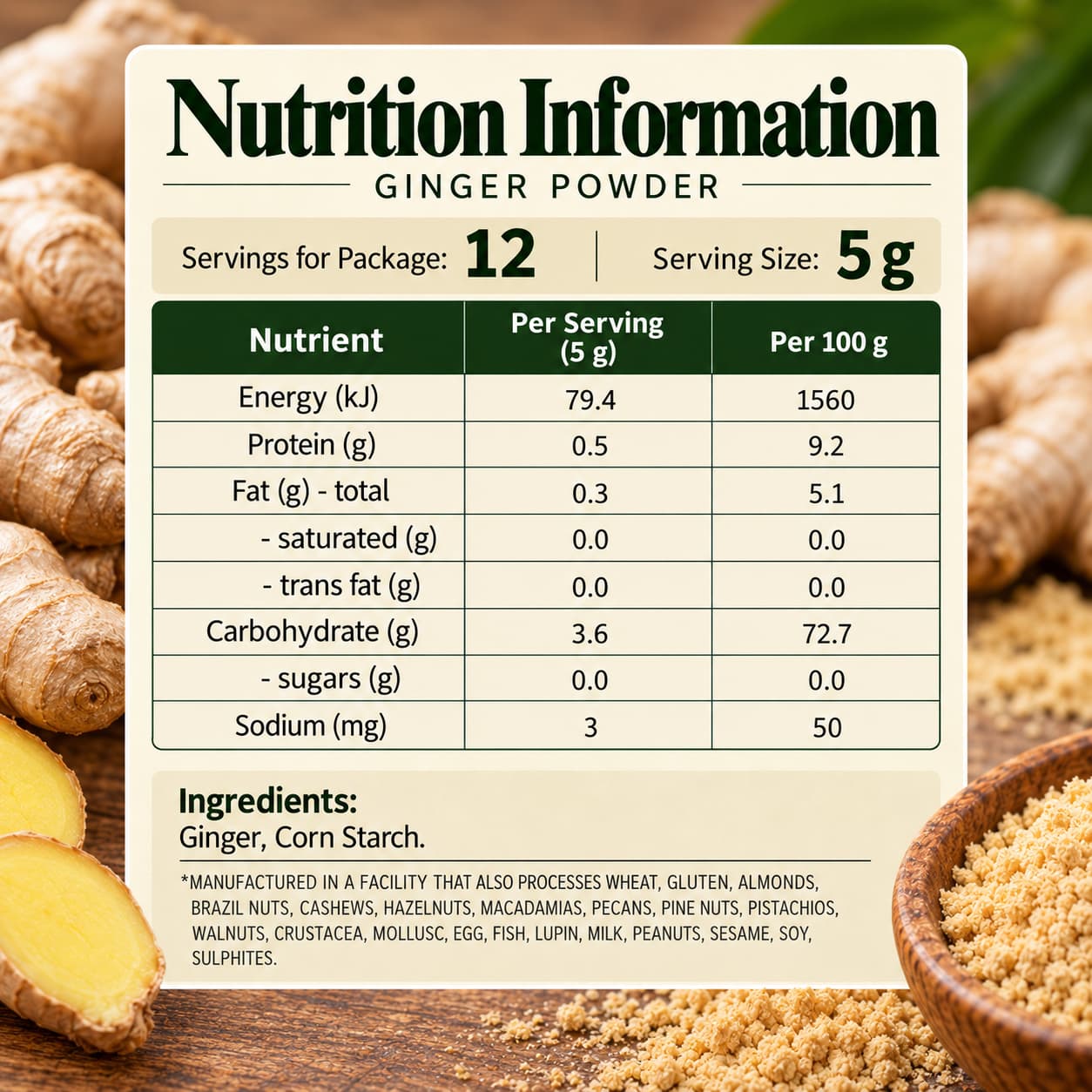 TRB Ginger Powder 60g thumbnail 2