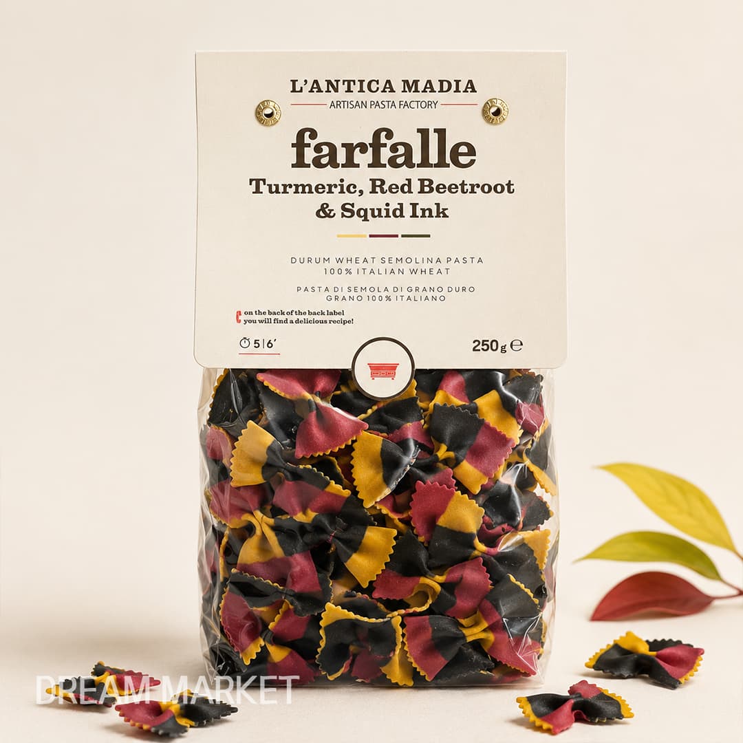 Farfalle Tumeric Beetroot N Squid Ink 250g