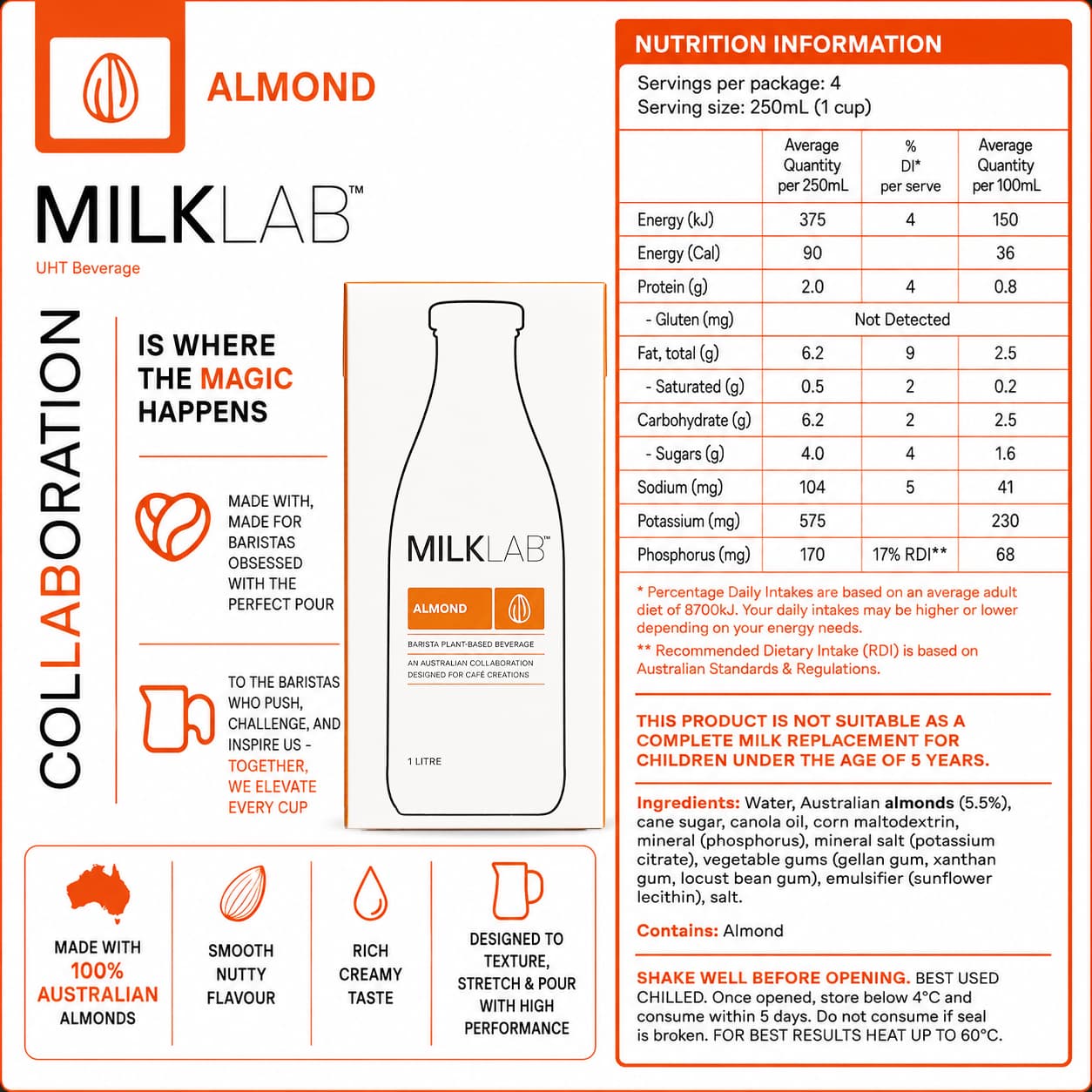 MilkLab Almond 1L thumbnail 2
