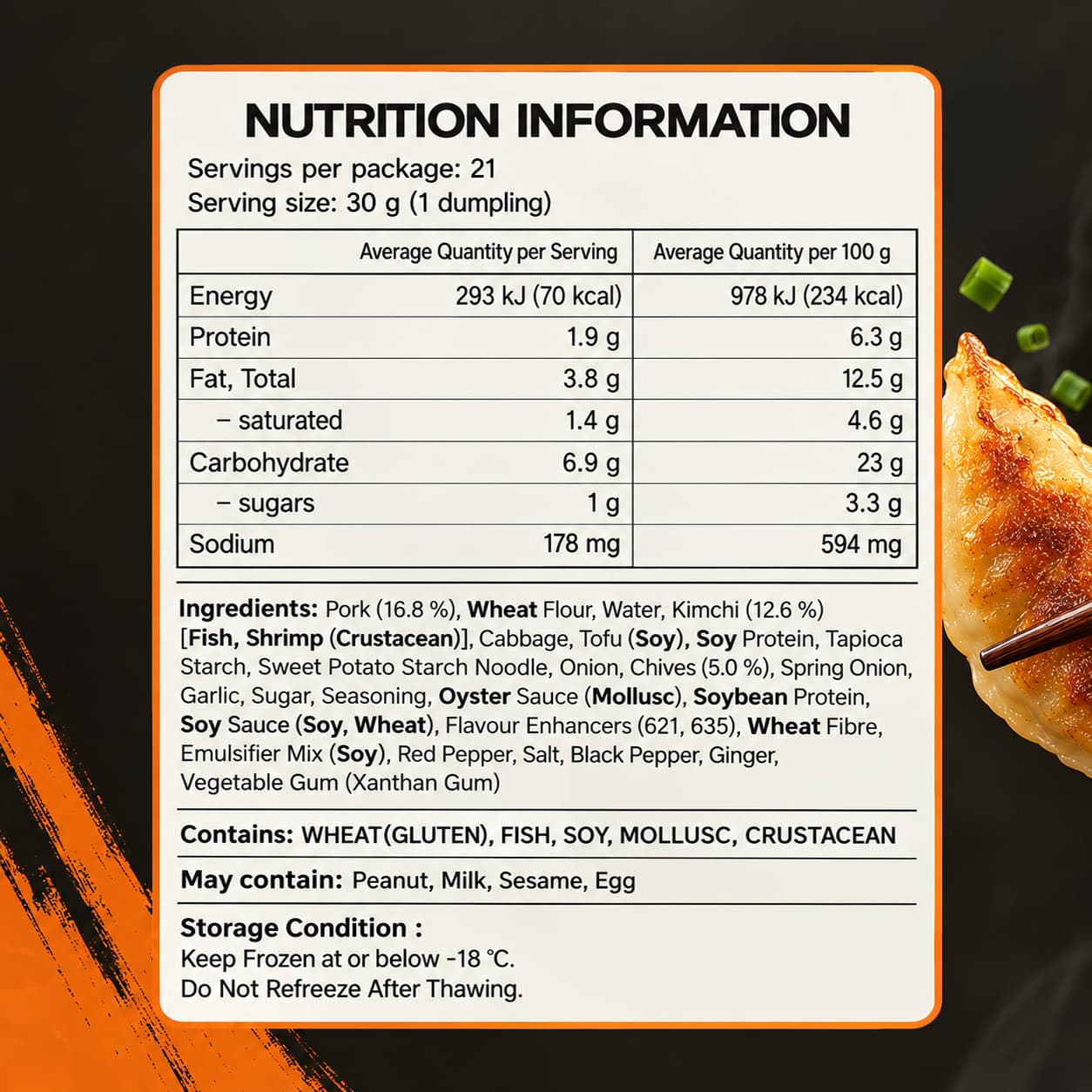 OF Kimchi Dumpling 630g thumbnail 2