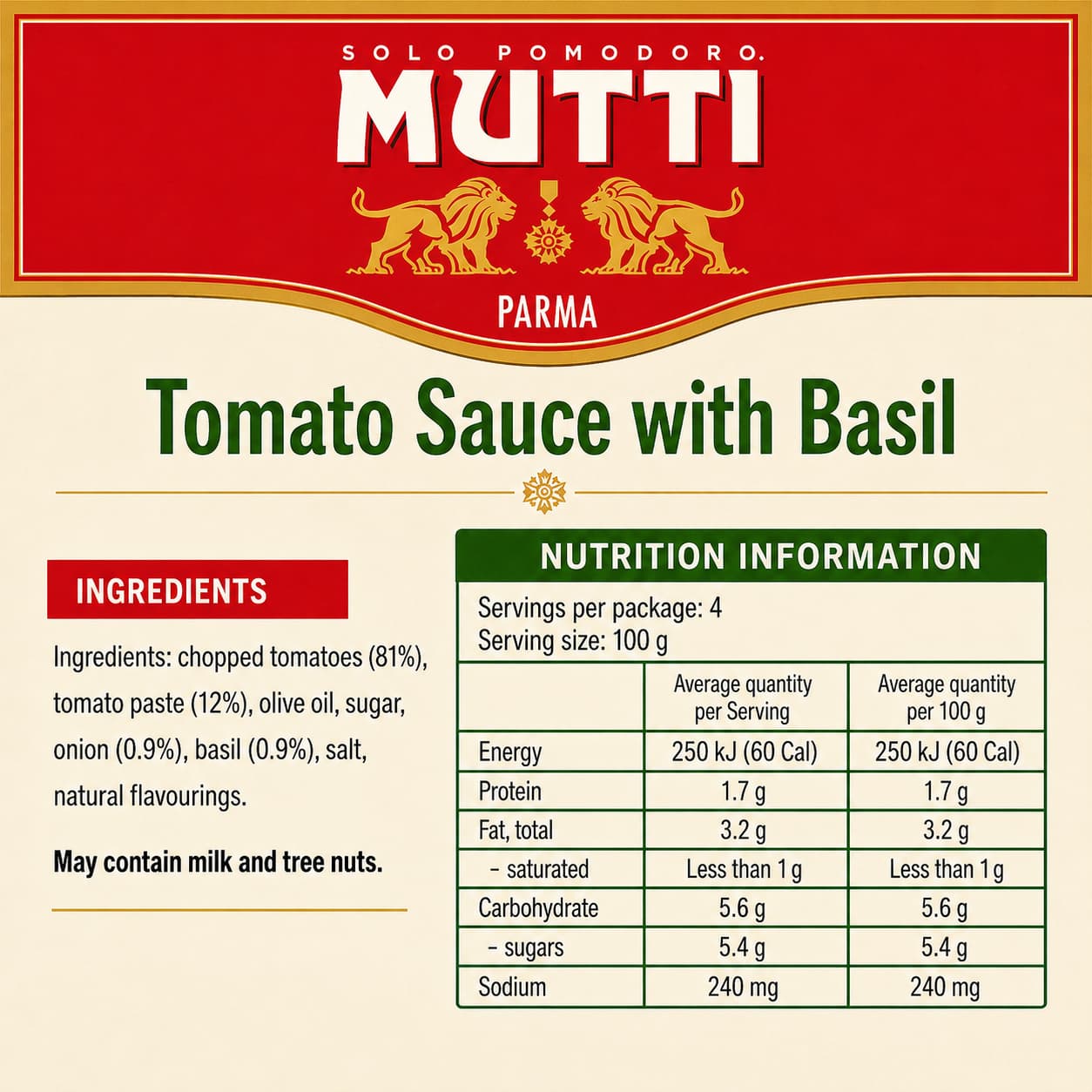 Sugo Semplice Basil 400g thumbnail 3