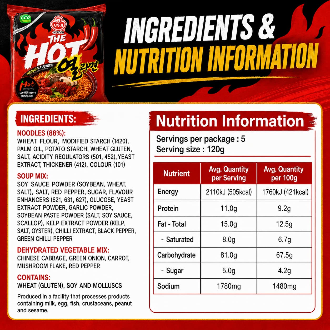 OTG The Hot Yeul Ramen Multi 120g*4 thumbnail 3