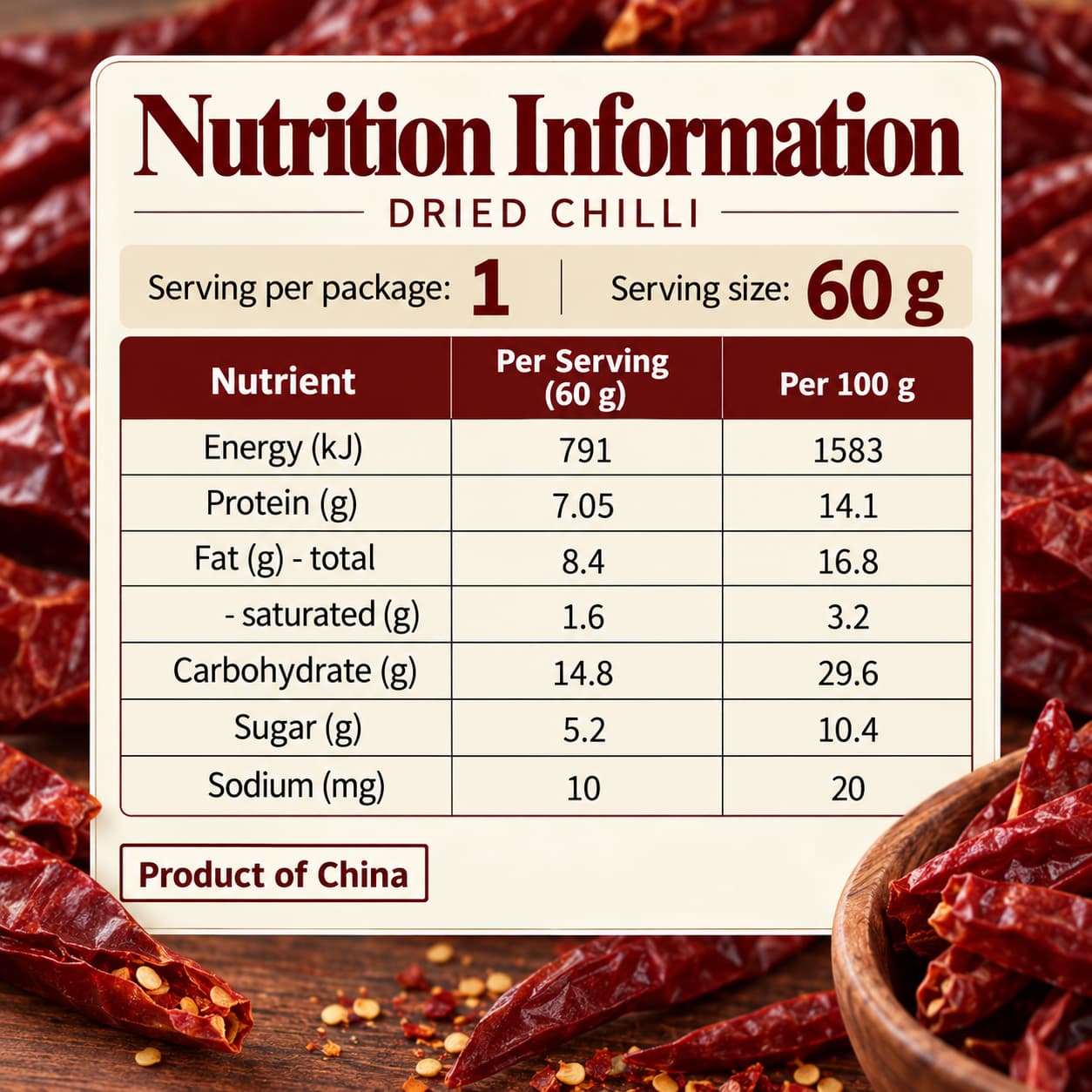 GBW Dried Chili 60g thumbnail 2