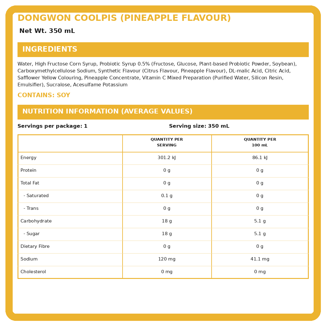 DW Coolpis Pineapple 350ml thumbnail 2