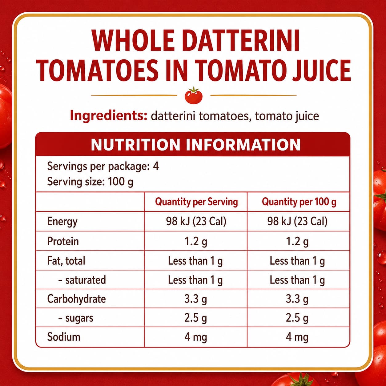 Baby Roma Tomato Sauce 400g thumbnail 2