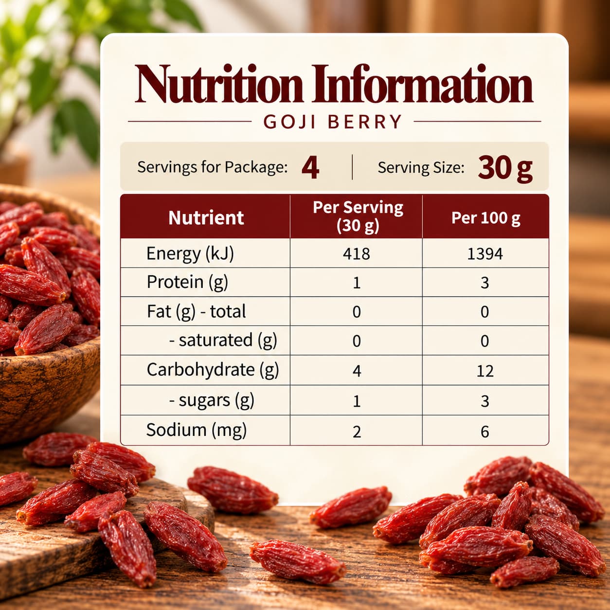 GBW Goji Berry 100g thumbnail 2