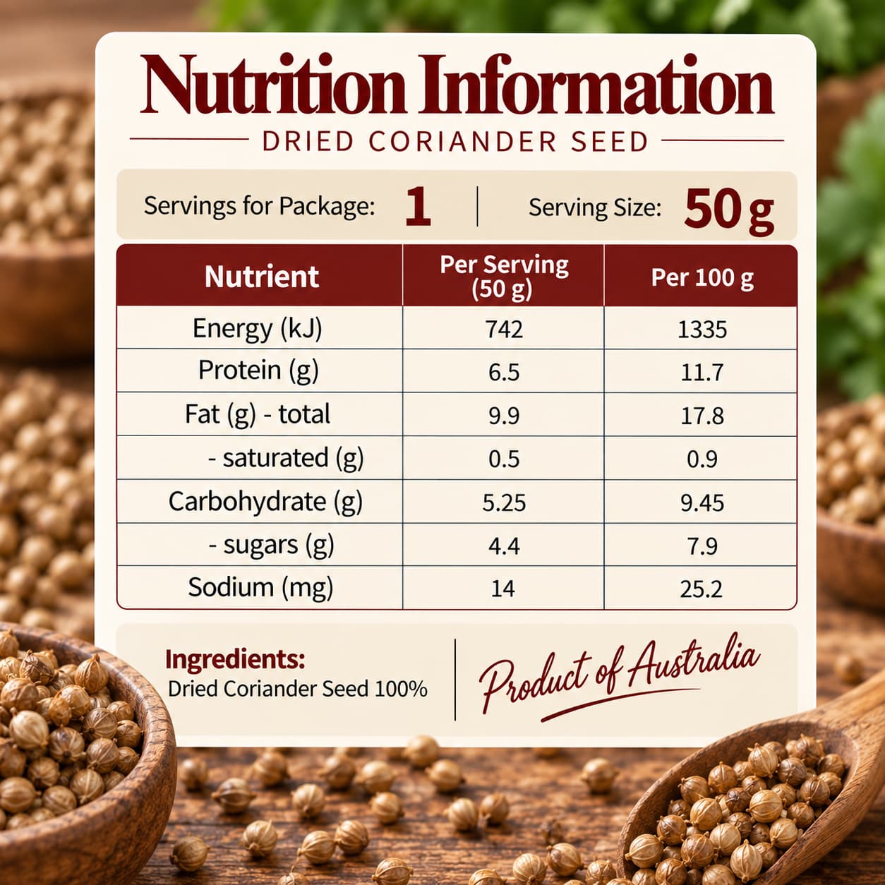 GBW Dried Coriander Seed 80g thumbnail 2